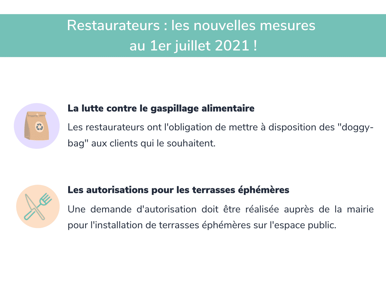 Restaurateurs : les nouvelles mesures au 1er juillet 2021 !